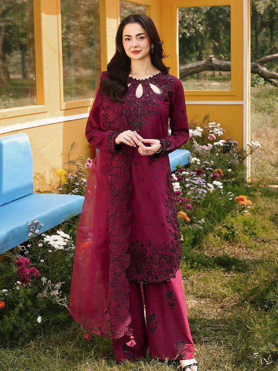 3PC LAWN SEQUIN EMBROIDERED SUIT
