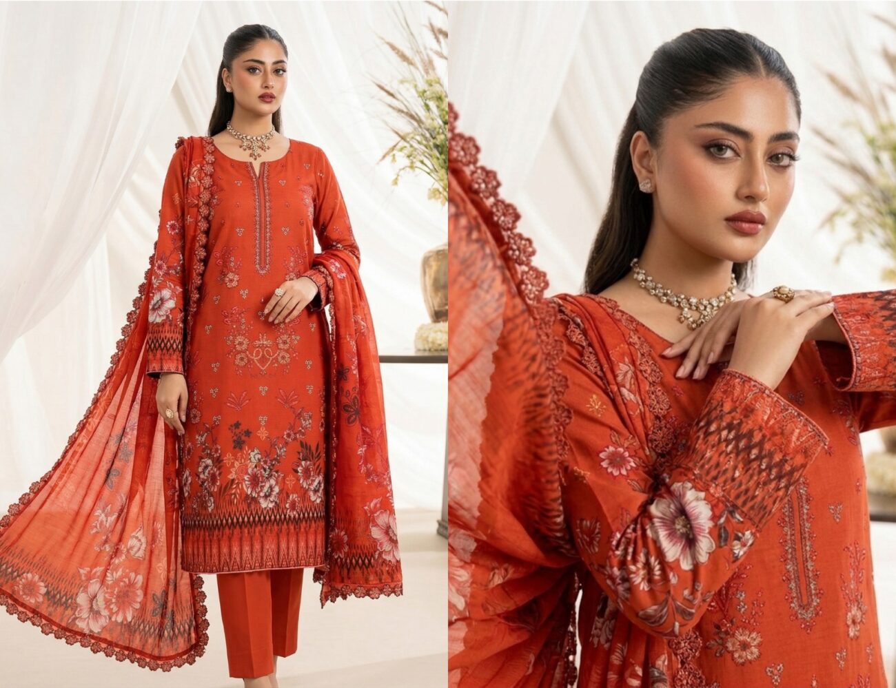 Women Unstitched khadar 3 piece suit - Image 2